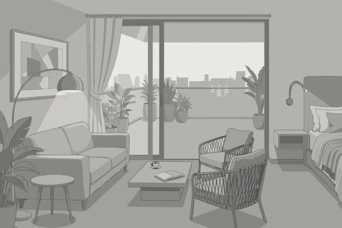 Premium Double Room with Three Double Beds and City View